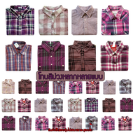 เสื้อเชิ้ตแขนยาว เสื้อเชื้ตลายสก๊อต เสื้อลายสก๊อต เสื้อสก๊อตคาวบอย ชาย หญิง มือสอง แบรนด์USA ขนาด S 