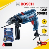 BOSCH IMPACT DRILL GSB550RE ELECTRICIAN KIT SET WITH 77PCS ACCESSORIES
