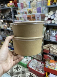 50 hộp tô giấy kraft có nắp trong hoặc nắp bằng đựng thức ăn size 750ml hoặc 1000ml