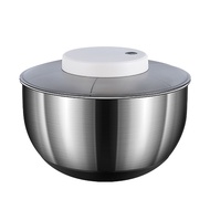 Automatic Electric Salad Spinner, 5L USB Rechargeable Lettuce Spinner Stainless Steel Salad Rotator Lettuce Washer and Spinner Dryer for Salad Greens, Lettuce, Fruits and Vegetable