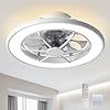 ocioc Ceiling Fans with Lights and Remote Control,18 in Low Profile Ceiling Fans with Dimmable 3 Colors Temperature Chan