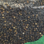1 Pound @450gr black gold round alphabet letter beads