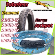 Tayar motor Tyre cheetahking Tubeless 60/80-17 70/80-17 70/90-17 80/ 90-17 90/90-17 bunga maxxis diamond TAYAR murah