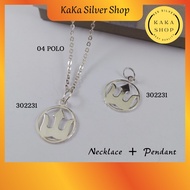 Original 925 Silver Necklace Chain + OM Pendant (302231) | Rantai Leher + Loket OM Perak 925 | Ready