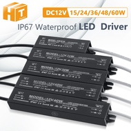 Led Power Supply IP67 Waterproof DC12V 15W 24W 36W 45W 60W LED Driver Converter Transformer For Outdoor Lighting
