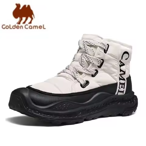 GOLDEN CAMEL Men's Winter Snow Boots Thick-Soled Non-Slip Cotton Shoes with Climb Heating Velvet War