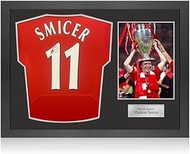 Vladimir Smicer Signed Liverpool 2005 Football Shirt. Icon Frame