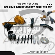 MESIN POTONG RUMPUT CORDLESS APR JAPAN 15V 2 BATERAI FULLSET JAPAN TECHNOLOGY