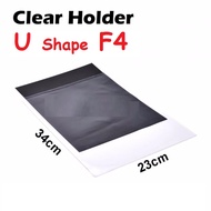 A4 F4 Size U Shape Clear Tranparent Document PVC Folder Holder File Fail Poket