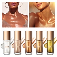 QIBEST Shimmer Glow Highlighter Oil, Face Body Brightening, Long Lasting Sexy Contour Makeup
