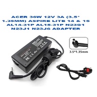 ACER 36W 12V 3A (3.5*1.35MM) ASPIRE LITE 14 & 15 AL14-31P AL15-31P N23G1 N23J1 N23J6 LAPTOP CHARGER 
