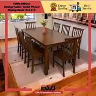 EWJ 91/92/93 Dining Set 1+8 / Meja Makan 1+8 / Morden Cantik Murah Solid Wood Dining Table Set 8 Sea