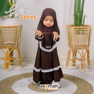 Pakaian Muslimah Balita 2-3 thn Warna COKLAT -Setelan Gamis Syari Anak