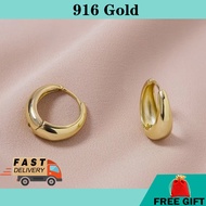 Subang Emas 916 gold earring hoop earrings Emas 916 anting 916  Earring 耳環 earrings for women  barang kemas 916 earrings