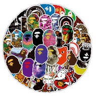 50PCS BAPE Stickers - A Bathing Ape Brand Vinyl Decals for Laptop, Helmet & Notebook