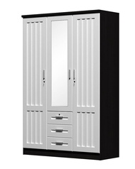 SHOP NBL ตู้เสื้อผ้า HAVANA 135 Cm // MODEL : W-451-MT ดีไซน์สวยหรู สไตล์เกาหลี 3 บานเปิด 3 ลิ้นชัก 