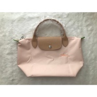 New 100% Genuine goods longchamp Le Pliage Green Handbag S foldable green short handle waterproof Canvas Shoulder Bags small  size Tote Bag L1621919P64 Pink color