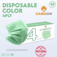 Masker 4Ply Careion/ Masker earloop premium 4 lapis 1 box isi 50 pcs/ Masker earloop tebal