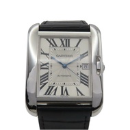 銀色錶盤 18K白金 皮革錶帶 Tank Anglaise 腕錶【Cartier 卡地亞】 W5310025