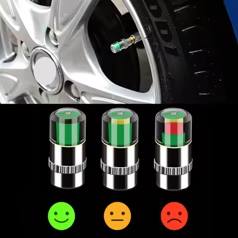 4Pcs Car Tire Pressure Monitor Valve Stem Caps Sensor Indicator 36PSI 2.4 Bar Eye Alert Diagnostic T