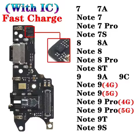 Usb Dock Charger Connector Flex for Xiaomi Redmi Note 7 7A 7S 8 8A 8T 9 9T 9S Pro 4G 5G Charging Boa