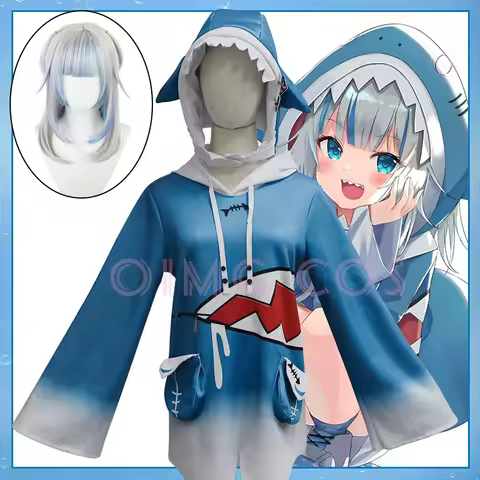 Vtuber Gawr Gura Cosplay Hololive Costume Honkai Impact 3 Carnival Uniform Wig Anime Halloween Costu