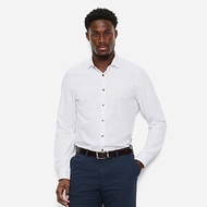 OLYMP Level five Shirt เสื้อเชิ้ตผู้ชายแขนยาว ทรงพอดีตัว สีขาว garment wash นุ่มพิเศษ (20T5WH) WINT2