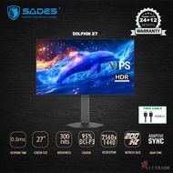 Sades Dolphin 27” IPS QHD 200Hz 0.5ms 95%DCI-P3 HDR Anti-Bluelight Speaker Gaming Monitor (BN-Dolphi