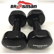 bag genuine imported Brosman 6kg black dumbbells (2 pieces), 6kg rubber-coated iron dumbbells, 6kg c