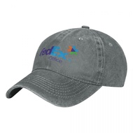 FedEx Office Logo Washed Cowboy Hat Curved Brim Sun Hat Simple All-Match Baseball Cap Unisex Basebal