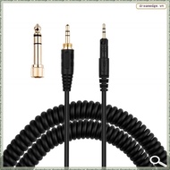 [dreamedge] -M50x Replacement Cable, Coiled AUX Cord for  -M40x, -M70x Headphones with 1/4" Adapter-