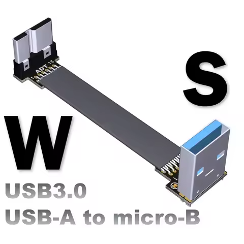Shielded USB 3.0 Flat Ribbon FFC USB3.0 USB A To Micro B Adapter Converter Cable Male To Male Male T