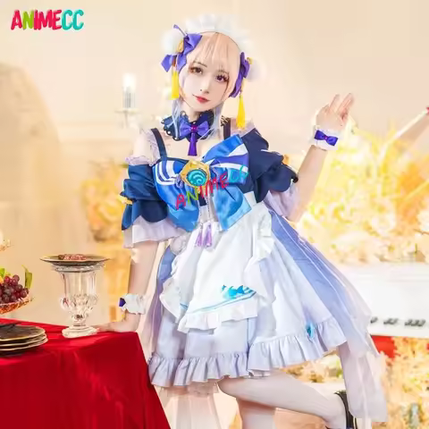 ANIMECC in Stock Kokomi Cosplay Costume Maid Dress Anime Game Genshin Impact Halloween Party Costume