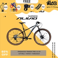 JAB.[High-end]. PINEWOOD TRIDENT PRO 1X9 29ER MOUNTAIN BIKE Shimano Alivio M3100 1*9Spd Novatec JoyTech Disc 6Bolt QR