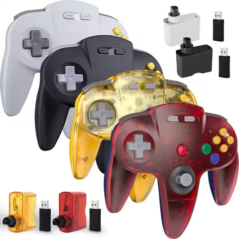 2.4 GHz Wireless Controller for N64 Switch Online ,USB & for N64 Receiver Plug and Play,for Windows 
