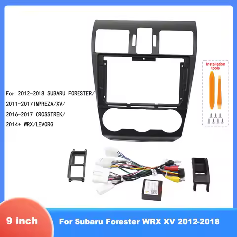 For Subaru Forester WRX XV 2012-2018 9 Inch Car Radio Android Stereo Fascia Frame with Wiring Harnes