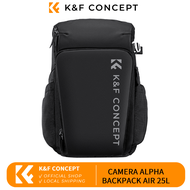 K&amp;F Concept Camera Bags Alpha Backpack Air 25L กระเป๋า for Photographers Large Capacity with Raincover, Black ความจุสูง กระเป๋าเป้สะพายหลัง