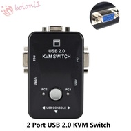 [READY STOCK] 2 Port VGA KVM Switch, 2 in 1 Out Switcher USB 2.0 KVM Switch Splitter, VGA KVM Flexible USB 2.0 KVM Switcher for Computer/Mouse/keyboard/U Disk