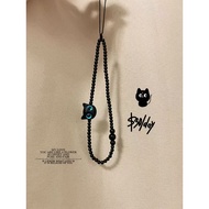 [Dark Cat]Dark Owl stringting Black Phone Chain Strap ccd Camera Strap