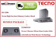 TECNO HOOD AND HOB FOR BUNDLE PACKAGE ( KD 3288 &amp; T 2288TGSV ) / FREE EXPRESS DELIVERY