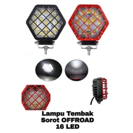 PUTIH White 16 LED Hexagon OFFROAD Spotlight Shooting Light