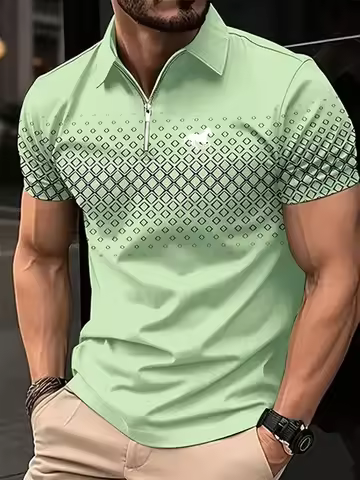 Men's 3D Print Polo Shirt Golf Polo Short Sleeve Polo Shirts Collar Business Casual Dailywear Sport 