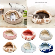 Nest for Small Dogs Cats Kitten Winter 2 In 1 Cat Bed Round Warm Pet Bed House Long Plush Dog Bed Warm Sleeping Bag Sofa Cushion