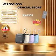 3c cerdificate approved Pineng PN-830p 10000mAh Power Bank BuiltIn Cable lighthing & type c 22.5W