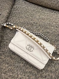 Chanel woc 19 white 白色 cf20 22 wallet on chain clutch