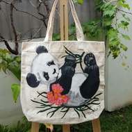 Tas kanvas lukis Panda