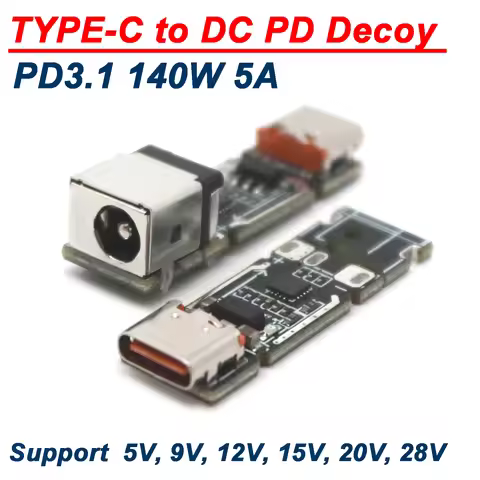 PD3.1 PD3.0 140W 5A TYPE-C USB To DC PD Decoy Fast Charging Voltage Triggers 28V 20V 15V 12V 9 5V Po