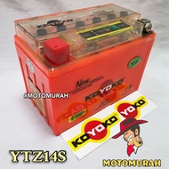 BATERI MOTOSIKAL KOYOKO G2 NANOGEL BATTERY YTZ14S BATTERY KOYOKO