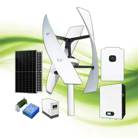 5KW 10KW Wind Turbine Power Generator and 5KW Solar Panels Hybrid Power System Wind Solar System for