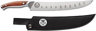 Ergo Chef Guy Fieri Knuckle Sandwich 10-Inch Cimeter Meat Slicer Knife w/Leather Sheath, Premium 7CR